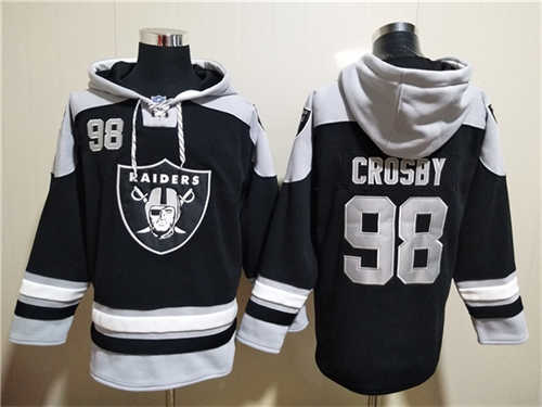 Las Vegas Raiders #98 Maxx Crosby Black Ageless Must-Have Lace-Up Pullover Hoodie